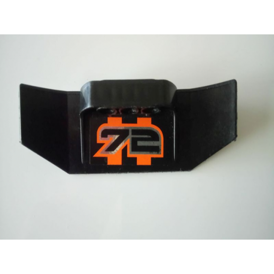 Technic, Panel Car Spoiler 3 x 8 with Three Holes and '72' on Orange Background on Inside Pattern (Sticker) - Set 8496