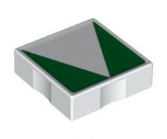Duplo, Tile 2 x 2 with Shape Green Inverse Isosceles Triangle Pattern