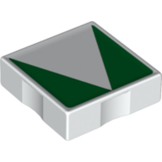 Duplo, Tile 2 x 2 with Shape Green Inverse Isosceles Triangle Pattern