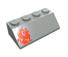 Slope 45 2 x 4 with Red Gryphon Pattern Left