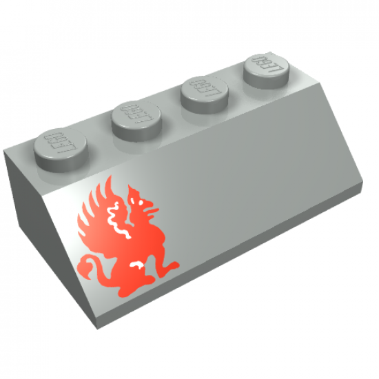 Slope 45 2 x 4 with Red Gryphon Pattern Left