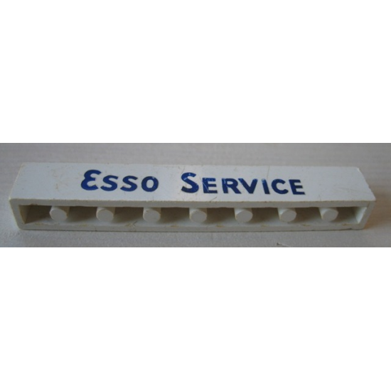 Brick 1 x 8 with Blue 'ESSO SERVICE' Short Pattern