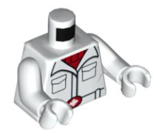 Torso Shirt with Wide Collar, Red Shirt and Belt Buckle with White Maple Leaf Pattern / White Arms / White Hands