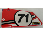 Technic, Panel Fairing #17 Large Smooth, Side A with Number 71 and 'FRAME WORK' Pattern (Sticker) - Set 42000