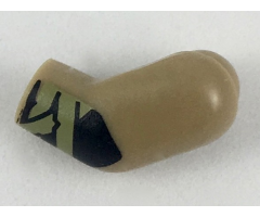 Arm, Left with Black Gloves, Olive Green Wrappings Pattern