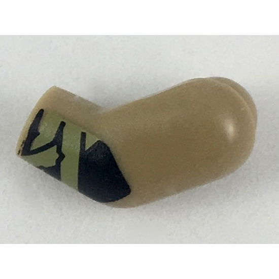 Arm, Left with Black Gloves, Olive Green Wrappings Pattern