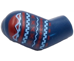 Arm, Right with Medium Blue and Red Lines Pattern