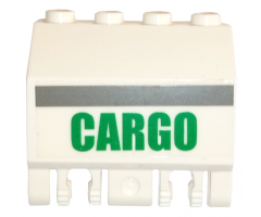 Panel 2 x 4 x 3 1/3 with Double Locking 2 Fingers Hinge with Green 'CARGO' and Gray Line Pattern (Sticker) - Sets 4511 / 10158