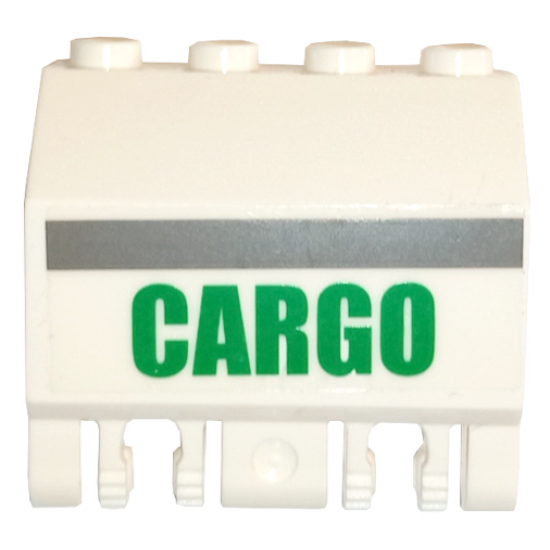 Panel 2 x 4 x 3 1/3 with Double Locking 2 Fingers Hinge with Green 'CARGO' and Gray Line Pattern (Sticker) - Sets 4511 / 10158