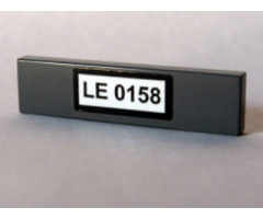 Tile 1 x 4 with 'LE 0158' Pattern (Sticker) - Set 10184