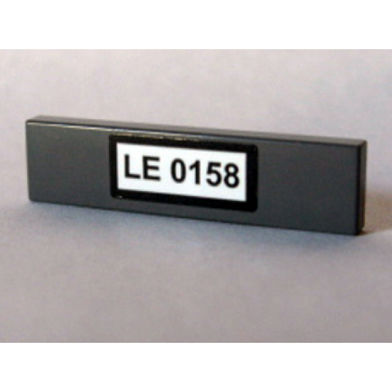 Tile 1 x 4 with 'LE 0158' Pattern (Sticker) - Set 10184
