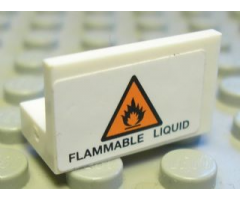 Panel 1 x 2 x 1 with 'FLAMMABLE LIQUID' and Orange Warning Triangle Pattern (Sticker) - Set 8147