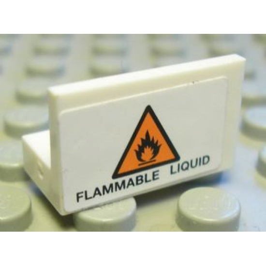 Panel 1 x 2 x 1 with 'FLAMMABLE LIQUID' and Orange Warning Triangle Pattern (Sticker) - Set 8147