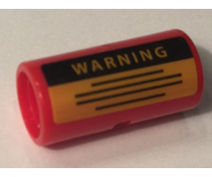 Technic, Connector Pin Round 2L with Slot with 'WARNING' and Yellow Rectangle with Black Lines Pattern (Sticker) - Set 10274