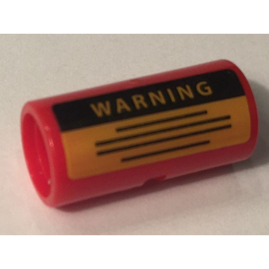 Technic, Connector Pin Round 2L with Slot with 'WARNING' and Yellow Rectangle with Black Lines Pattern (Sticker) - Set 10274