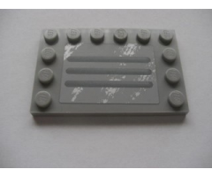 Tile, Modified 4 x 6 with Studs on Edges with Steel Plate with Scratches Type B Pattern (Sticker) - Set 8273