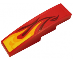 Slope, Curved 4 x 1 with Yellow and Orange Flame Pattern Model Right Side (Sticker) - Set 70667