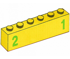 Brick 1 x 6 with Green Number 2 on Left and Green Number 1 on Right Pattern (Stickers) - Set 7740