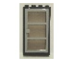 Door, Frame 1 x 4 x 6 with Four Holes on Top and Bottom with Light Gray Door 1 x 4 x 6 with 3 Panes with Trans-Black Glass (30179 / x39c02)