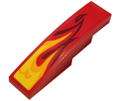 Slope, Curved 4 x 1 with Yellow and Orange Flame Pattern Model Left Side (Sticker) - Set 70667