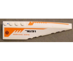 Wedge 12 x 3 Right with Black '7691', Orange 'WORKING ZONE' and Orange Lines Pattern (Stickers) - Set 7691