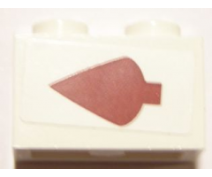 Brick 1 x 2 with Dark Red Arrow Pattern Left (Sticker) - Set 10240