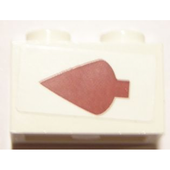 Brick 1 x 2 with Dark Red Arrow Pattern Left (Sticker) - Set 10240