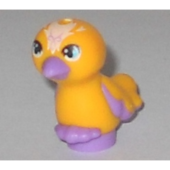 Animal, Air Bird Friends / Elves, Feet Joined with Bright Light Orange Body and Medium Azure Eyes Pattern (Sebastian)