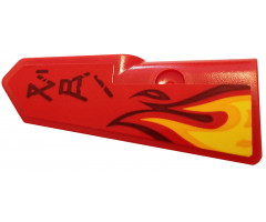 Technic, Panel Fairing #22 Very Small Smooth, Side A with Flames and 'KAI' Pattern (Sticker) - Set 70667