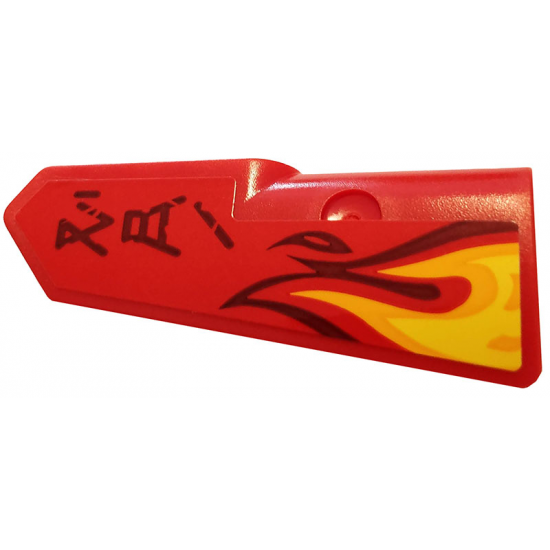 Technic, Panel Fairing #22 Very Small Smooth, Side A with Flames and 'KAI' Pattern (Sticker) - Set 70667