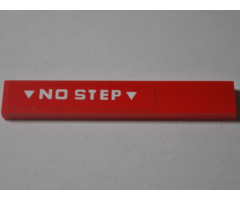 Tile 1 x 6 with 'NO STEP' on Red Background Pattern Model Left Side (Sticker) - Set 76049