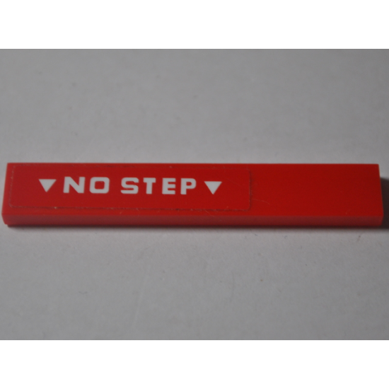 Tile 1 x 6 with 'NO STEP' on Red Background Pattern Model Left Side (Sticker) - Set 76049