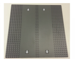 Baseplate, Road 32 x 32 7-Stud Straight with Double Driveway with Four White Arrows Pattern (Stickers) - Set 7993