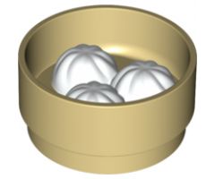 Duplo, Food & Drink Bamboo Steamer with White Baozi Dumplings