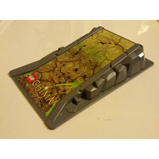 Baseplate, Raised Ramp 9 x 15 x 2 with Rock Shapes on Sides with Legends of Chima Pattern (Sticker) (5002115)