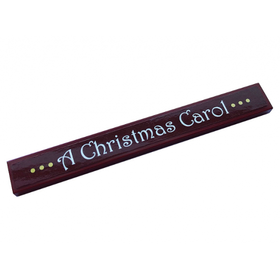 Tile 1 x 8 with Gold Dots and White 'A Christmas Carol' Pattern (Sticker) - Set 40410