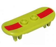 Minifigure, Utensil Skateboard with Trolley Wheel Holders with Dark Red Stripe Pattern (Sticker) - Set 71006
