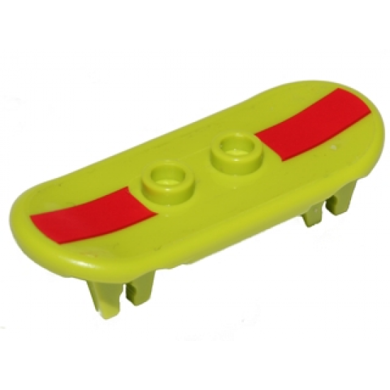 Minifigure, Utensil Skateboard with Trolley Wheel Holders with Dark Red Stripe Pattern (Sticker) - Set 71006