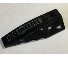 Wedge 6 x 2 Left with 3 White Bullet Holes and Air Outlet Grille Pattern (Stickers) - Set 5973