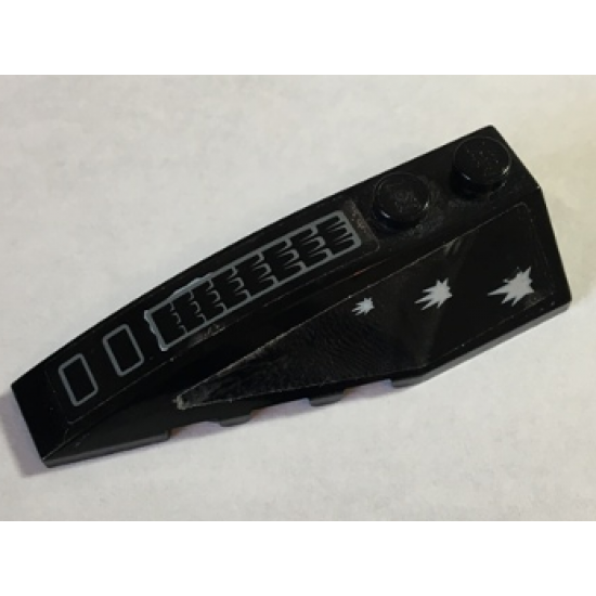 Wedge 6 x 2 Left with 3 White Bullet Holes and Air Outlet Grille Pattern (Stickers) - Set 5973
