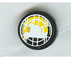 Tile, Round 2 x 2 with Headlamp Yellow and Black Pattern (Sticker) - Set 8277