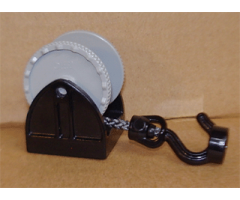 Duplo Hose Reel Holder 2 x 2 with Light Gray Drum, Black Tow Hook, String
