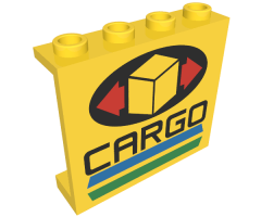 Panel 1 x 4 x 3 - Hollow Studs with Cargo Pattern