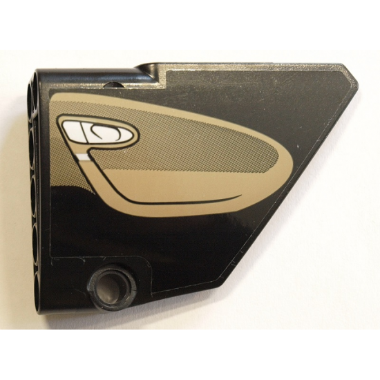 Technic, Panel Fairing #14 Large Short Smooth, Side B with Dark Tan Inside Door Pattern (Sticker) - Set 42083