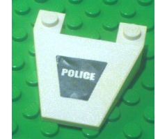 Wedge 4 x 4 Taper with White 'POLICE' on Black Background Pattern (Sticker) - Set 7237