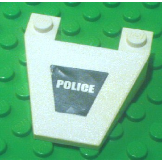 Wedge 4 x 4 Taper with White 'POLICE' on Black Background Pattern (Sticker) - Set 7237