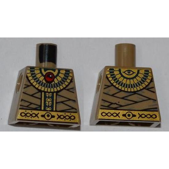 Torso Pharaoh's Quest Bandage Wrapping with Gold Necklace and Gold Belt Pattern (Amset-Ra)