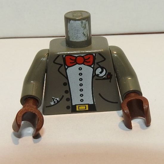 Torso Adventurers Orient Jacket, Shirt, Bow Tie, Pockets, Buckle Pattern / Dark Gray Arms / Brown Hands
