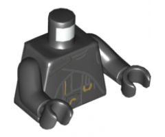 Torso Hylobon Armor with Dark Bluish Gray and Gold Details Pattern / Black Arms / Black Hands