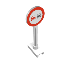 Road Sign Round with No Overtaking Pattern
